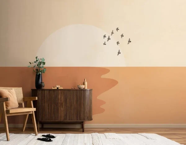 Minimalist Desert Horizon Wall Mural
