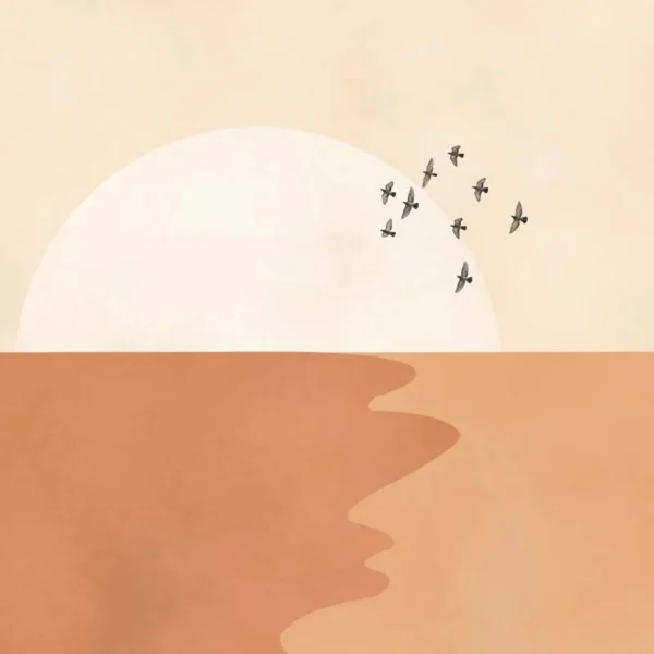 Minimalist Desert Horizon Wall Mural