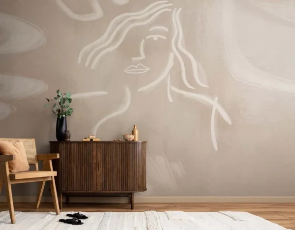 Minimalist Muse Line Art Wall Mural