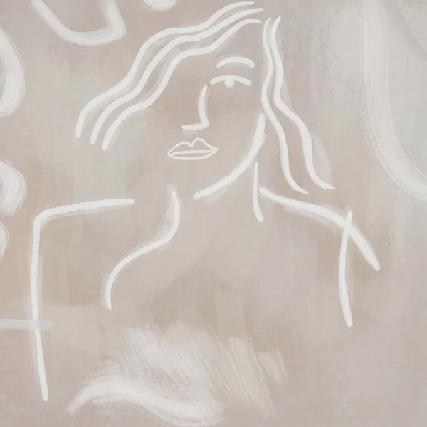 Minimalist Muse Line Art Wall Mural
