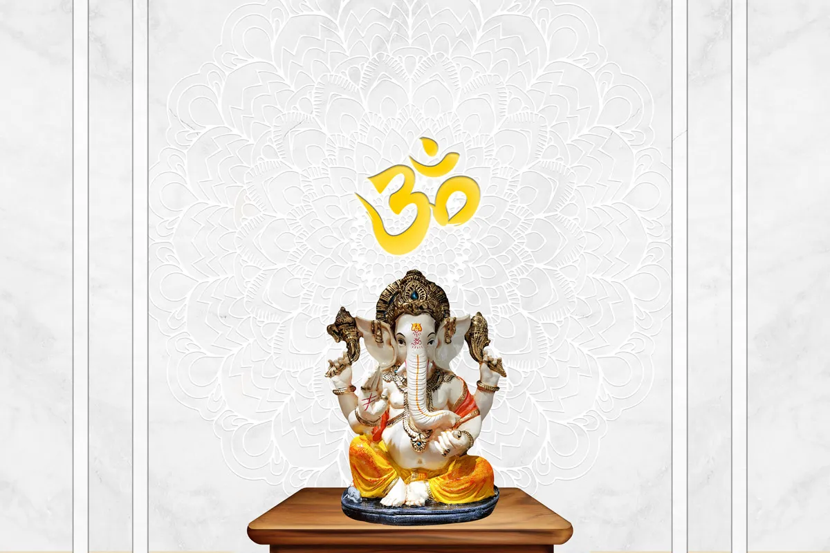 Om Mandala Ganesha Wall Mural for Divine Decor