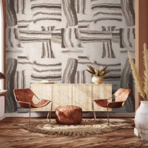 Rustic Earth-Layered Abstract Wall Mural