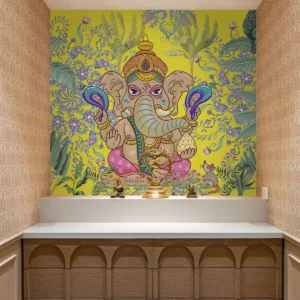 Tropical Ganesha Wallpaper – Vivid Divine Wall Art