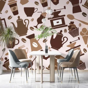 Coffee Chronicles Pattern Wall Art