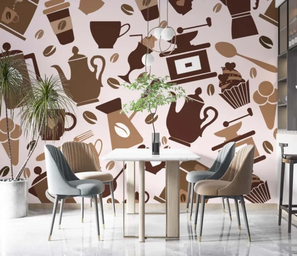 Coffee Chronicles Pattern Wall Art