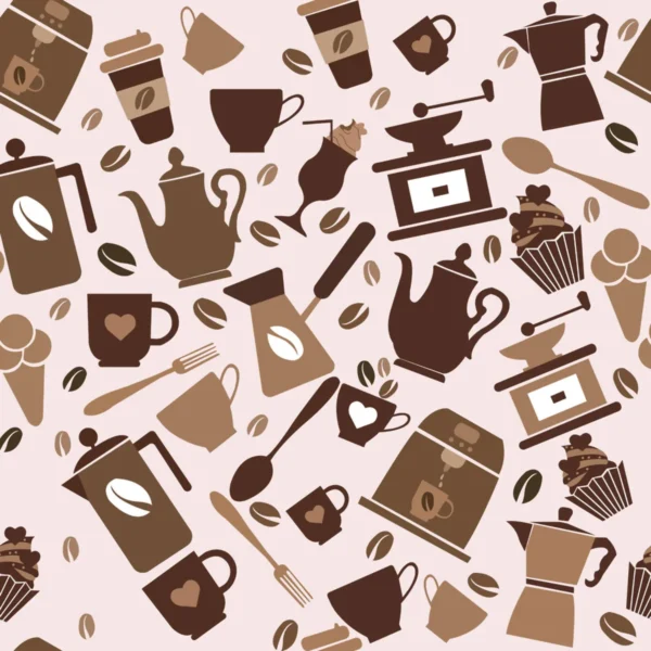 Coffee Chronicles Pattern Wall Art
