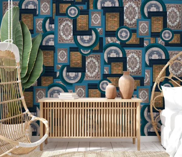 Eclectic Persian Art Frame Wallpaper