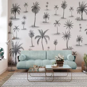 Elegant Palm Tree Sketch Wallpaper