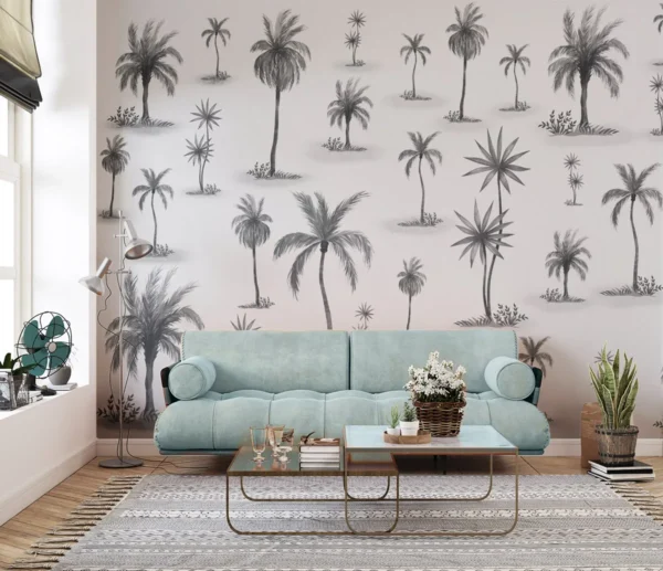 Elegant Palm Tree Sketch Wallpaper