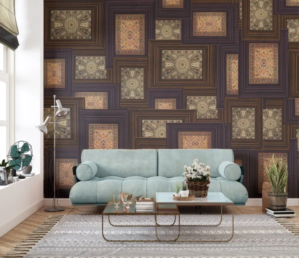 Framed Persian Art Wallpaper Design