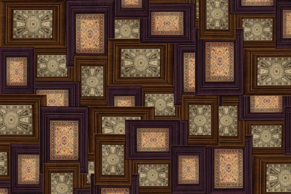 Framed Persian Art Wallpaper Design