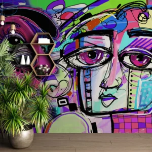 Neon Whispers – Abstract Expression Wall Art