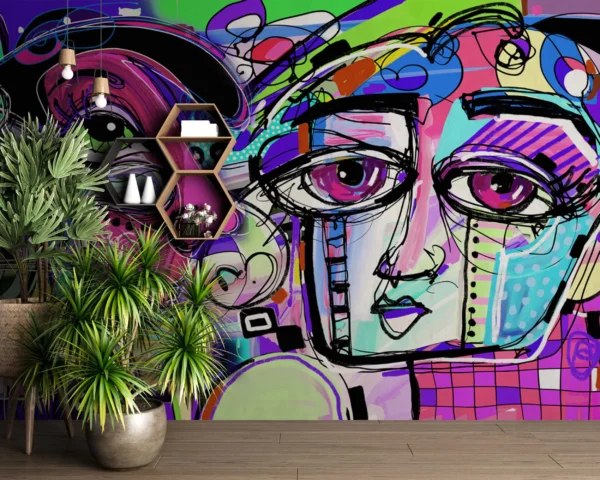 Neon Whispers – Abstract Expression Wall Art