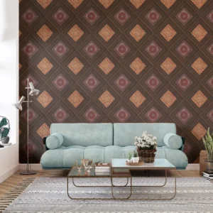 Rustic Diamond Wood Panel Wallpaper Design