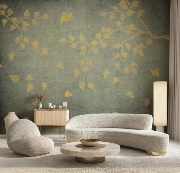 Timeless Fall Bodhi Leaves Wall Mural