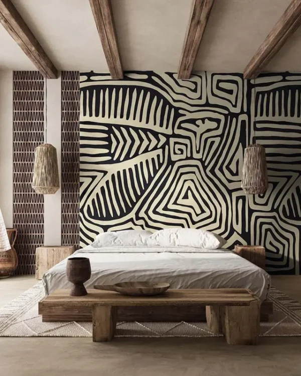 Tribal Maze Abstract Wall Mural