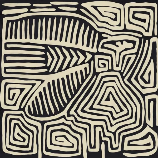 Tribal Maze Abstract Wall Mural