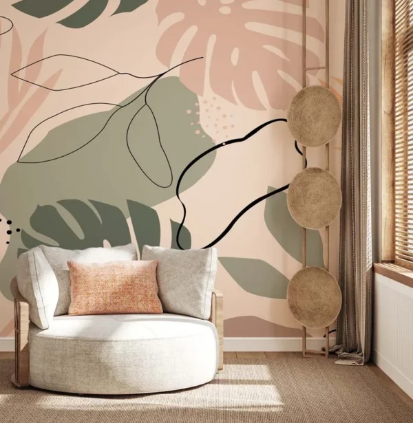 Tropical Harmony Abstract Wall Mural
